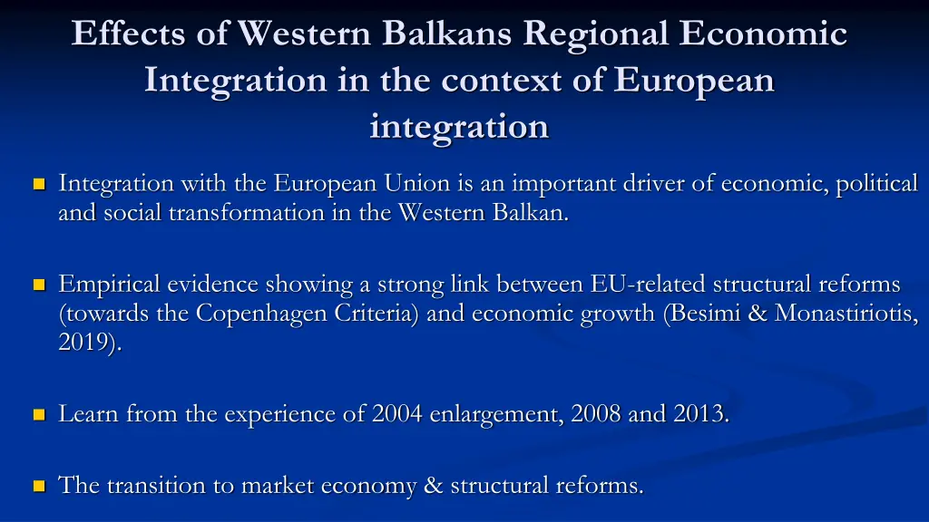 effects of western balkans regional economic