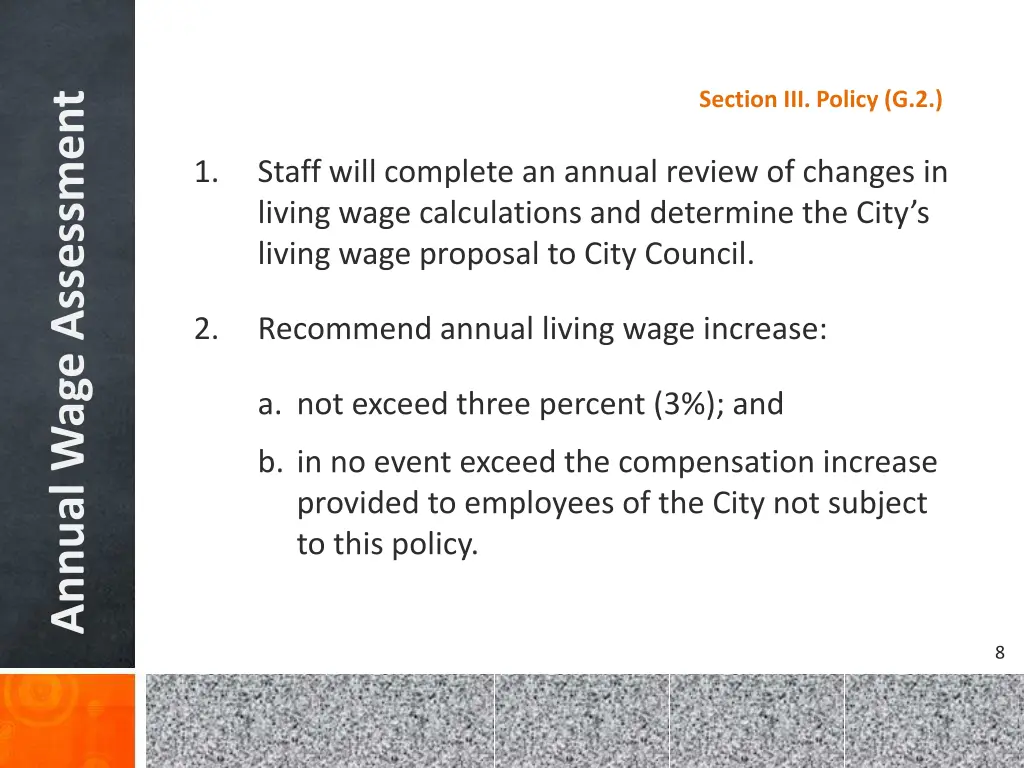 section iii policy g 2