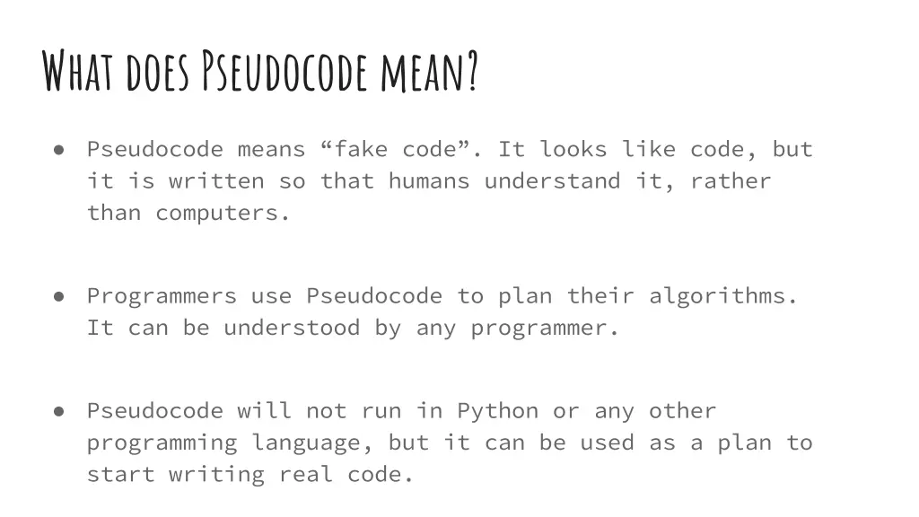 what does pseudocode mean