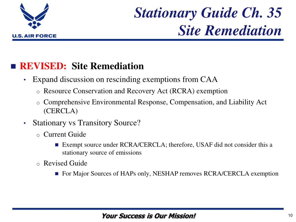 stationary guide ch 35 site remediation