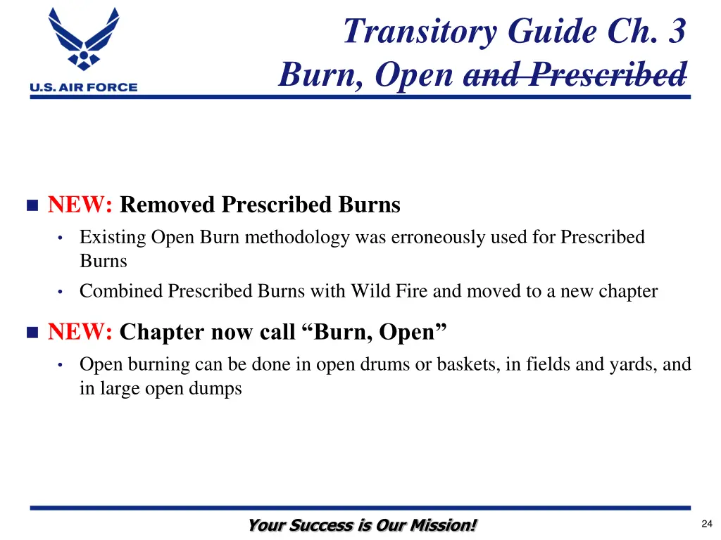 transitory guide ch 3 burn open and prescribed