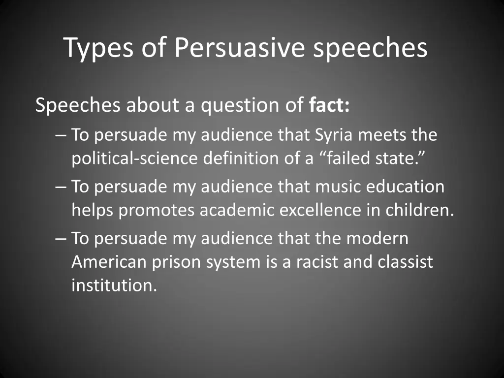 types of persuasive speeches 6