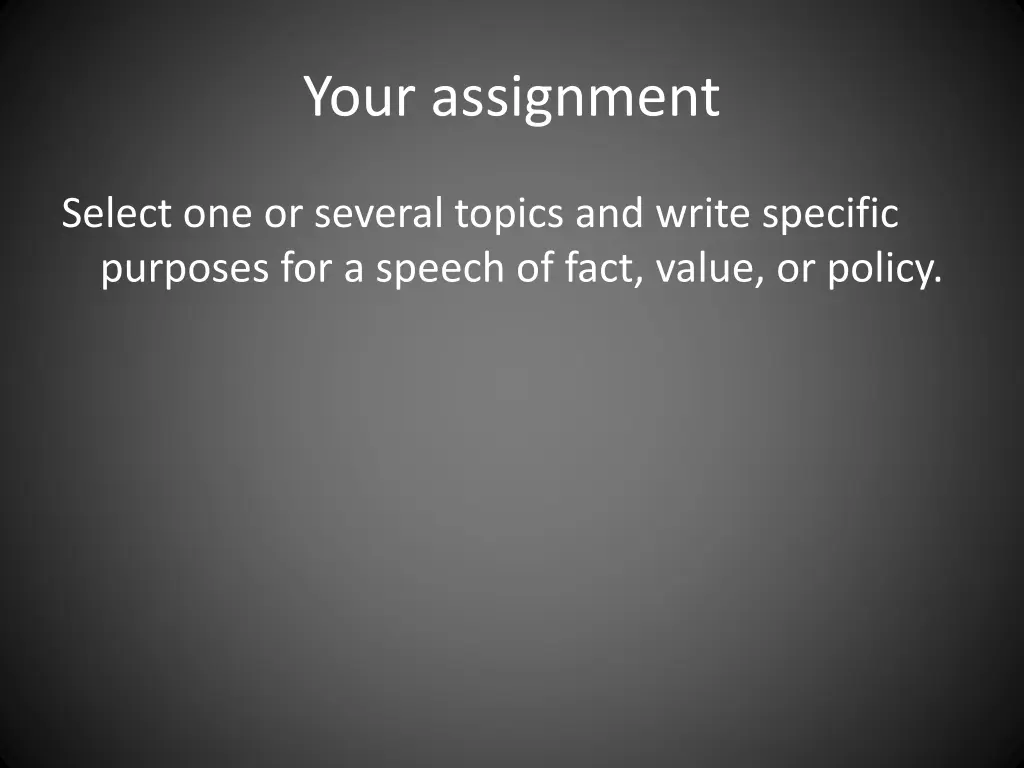 your assignment