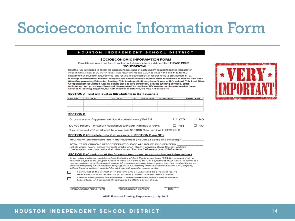 socioeconomic information form