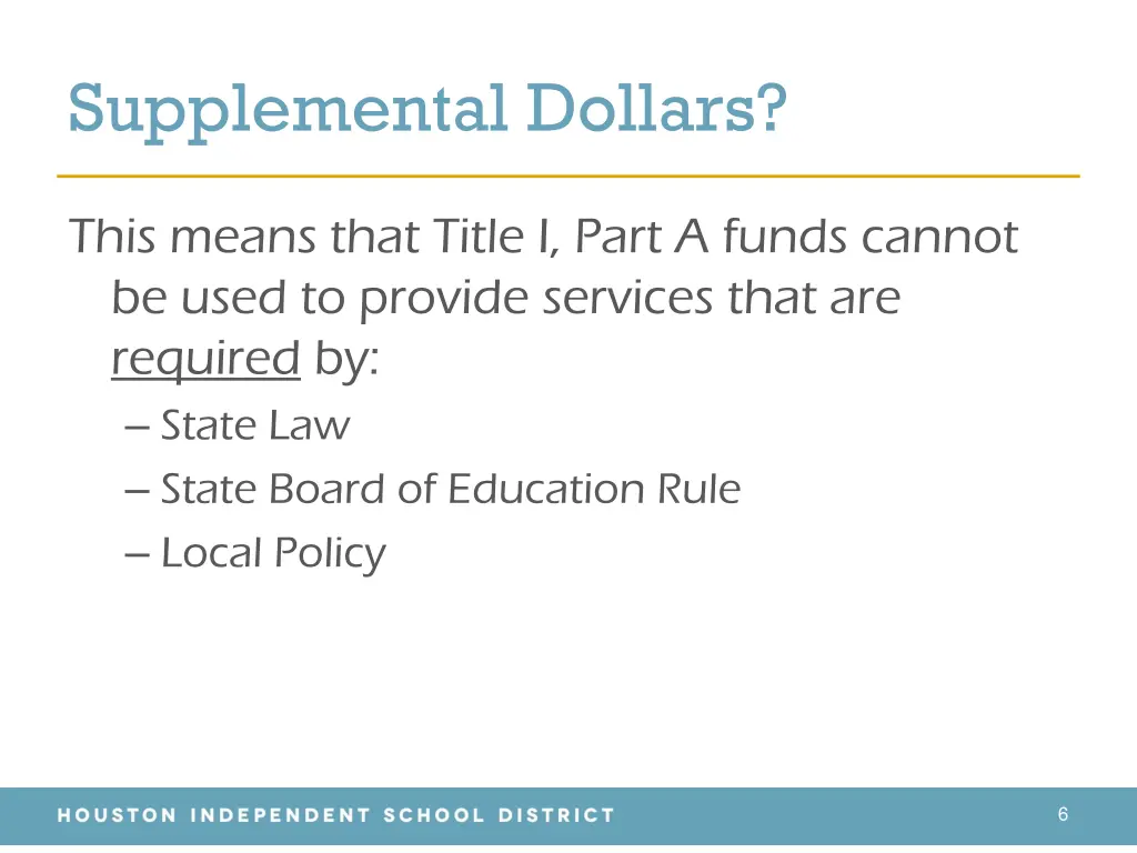 supplemental dollars