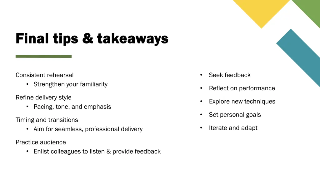 final tips takeaways final tips takeaways