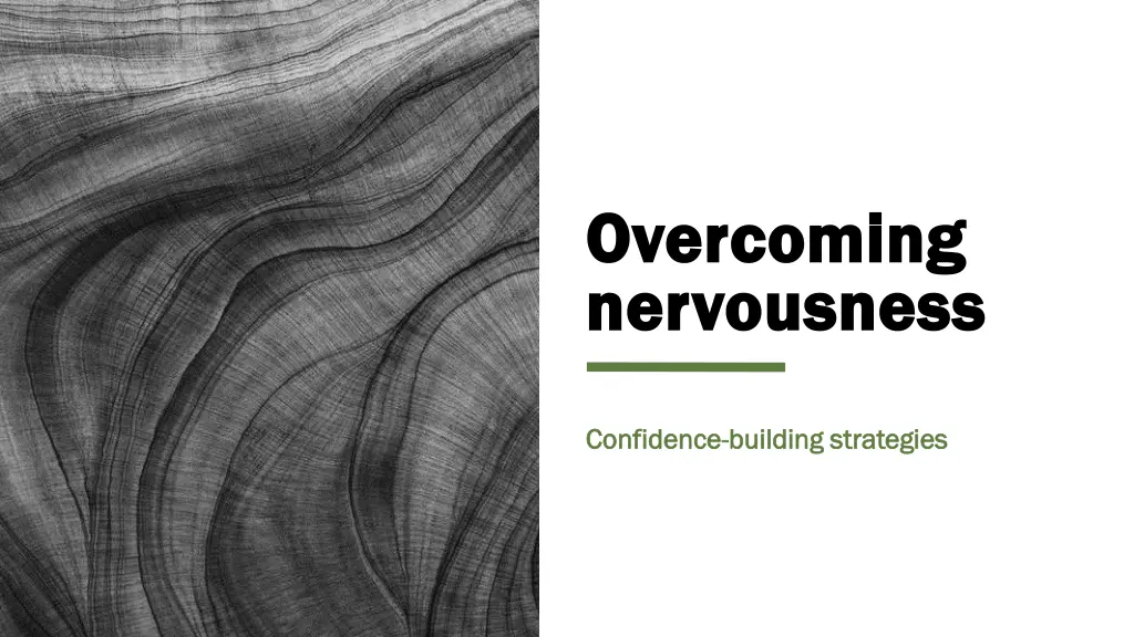 overcoming overcoming nervousness nervousness