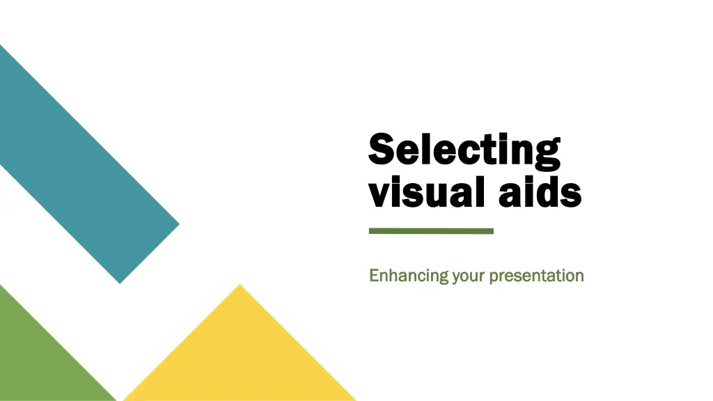selecting selecting visual aids visual aids