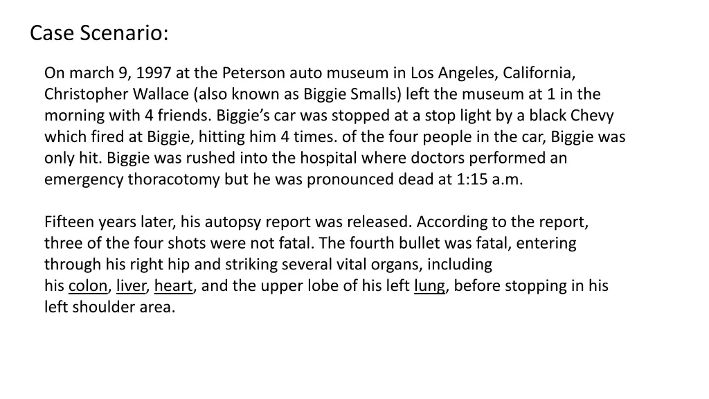 case scenario