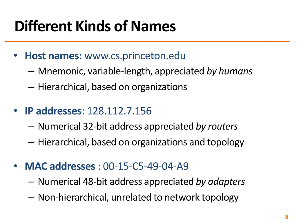 different kinds of names