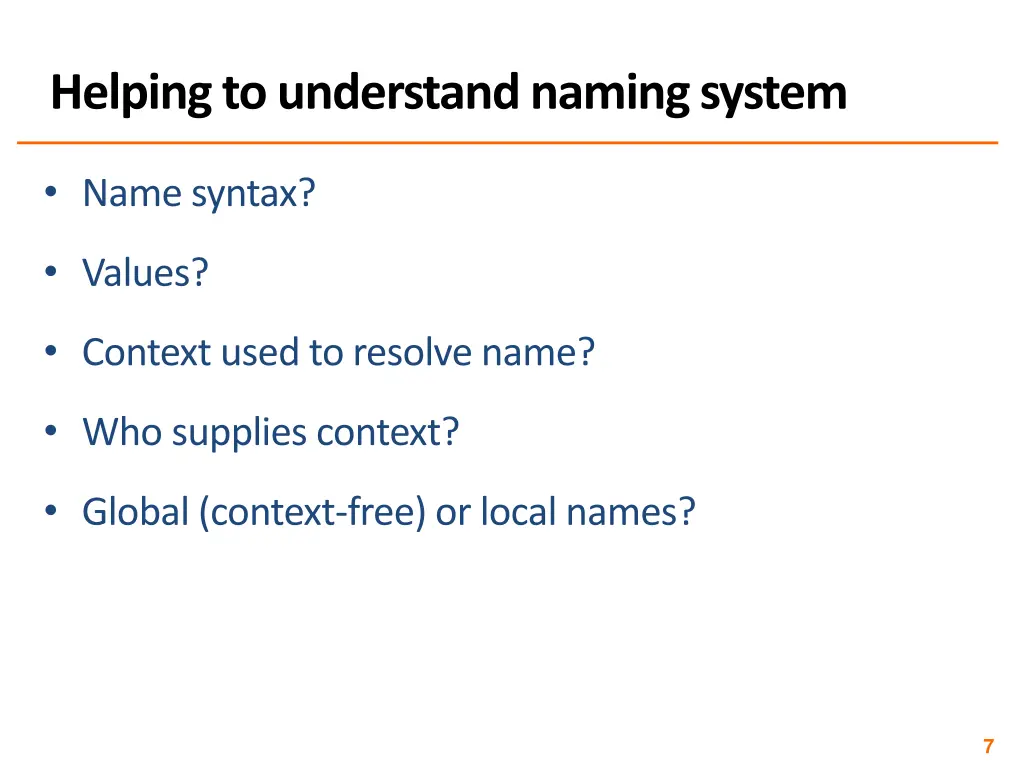 helping to understand naming system