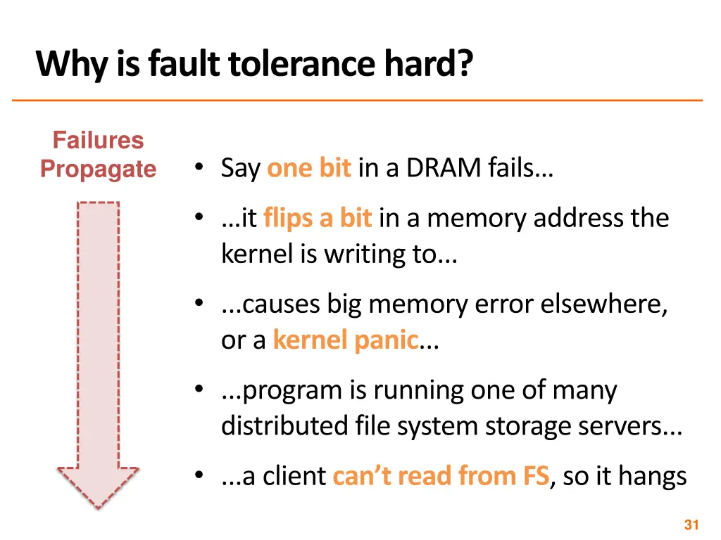 why is fault tolerance hard