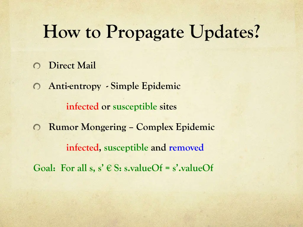 how to propagate updates