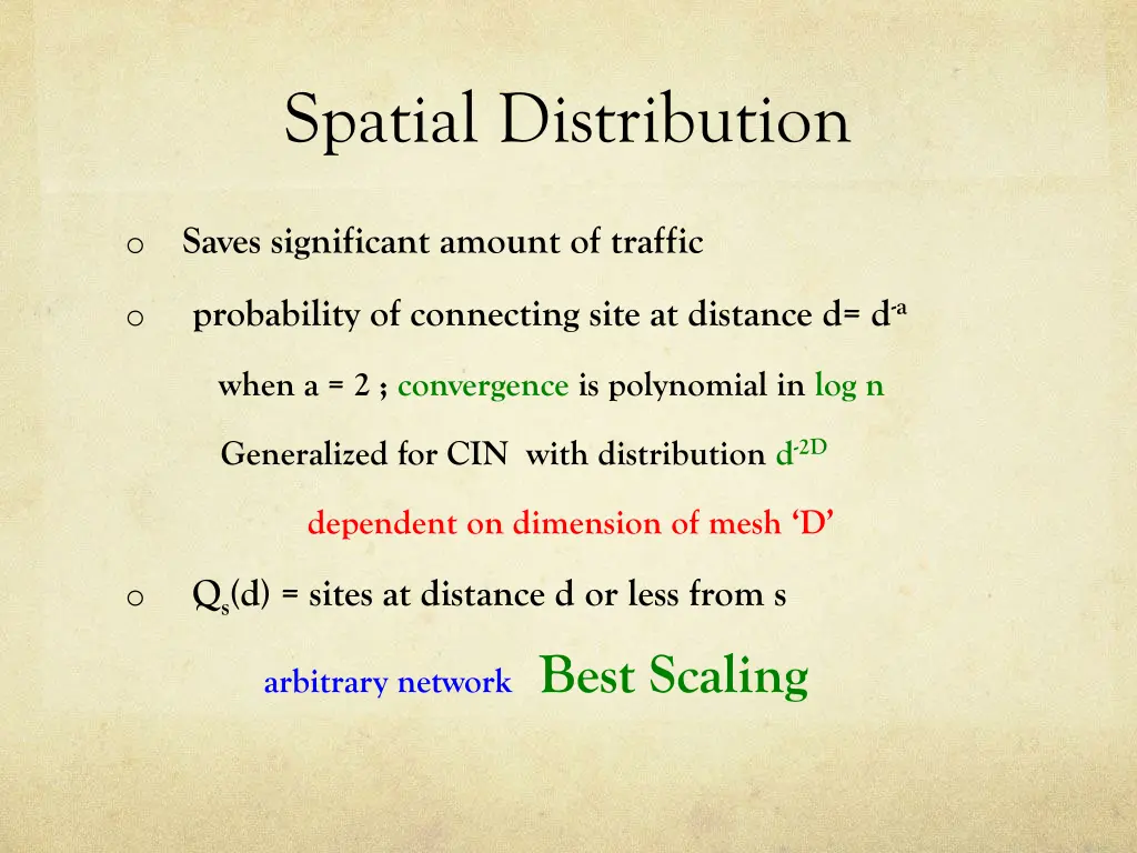 spatial distribution