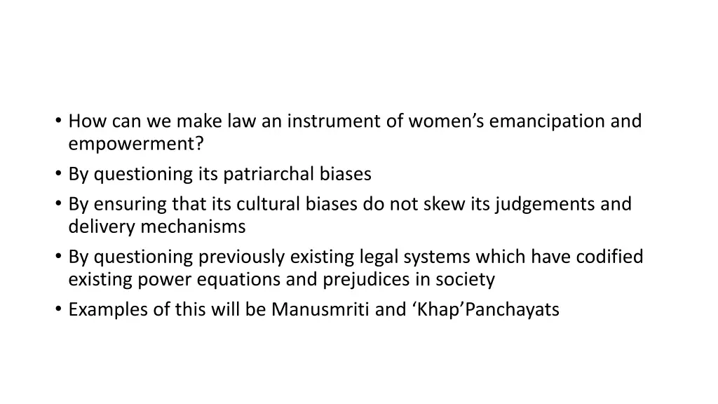 how can we make law an instrument of women