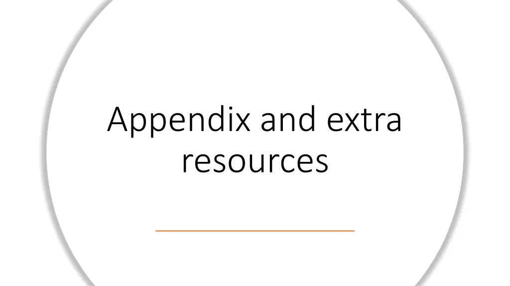 appendix and extra resources