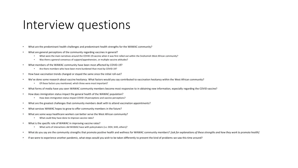 interview questions