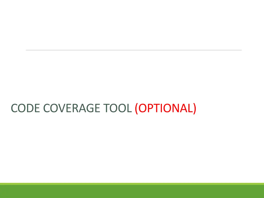 code coverage tool optional