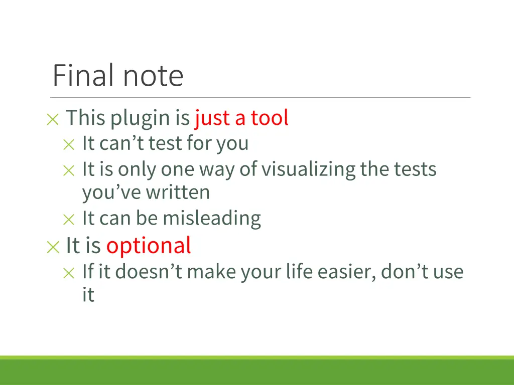 final note this plugin is just a tool