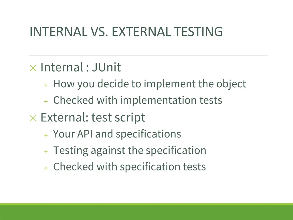 internal vs external testing