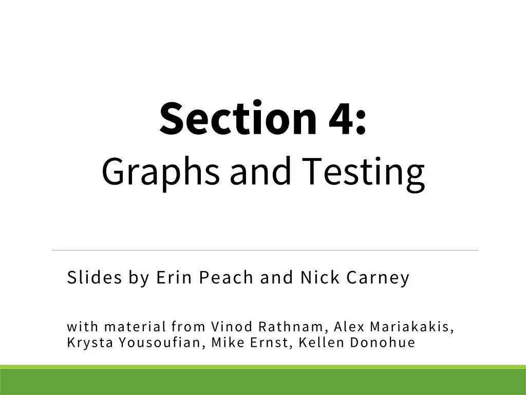 section 4 graphs and testing