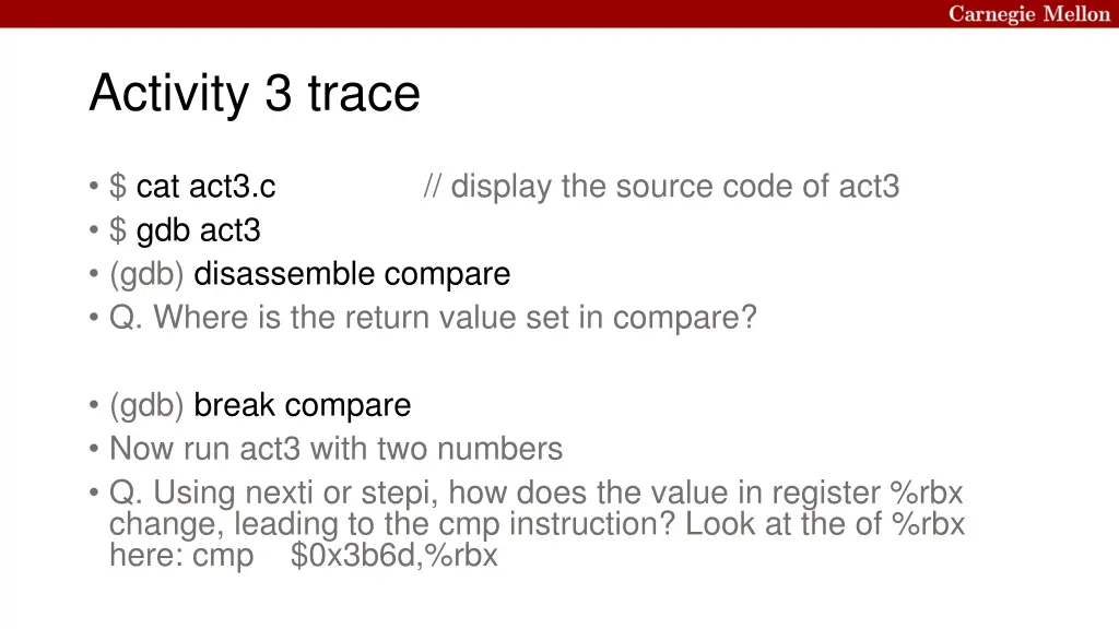 activity 3 trace