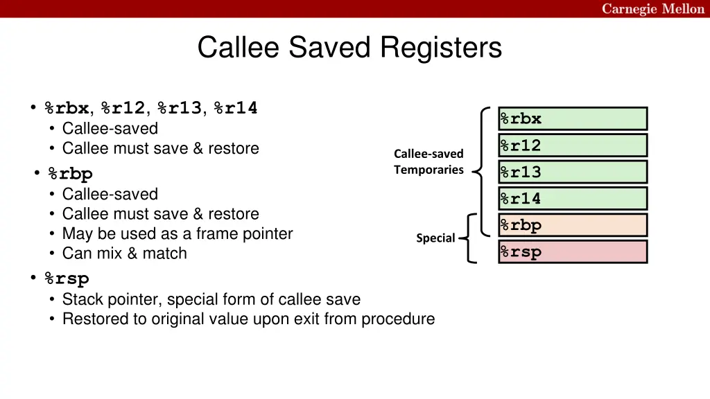 callee saved registers