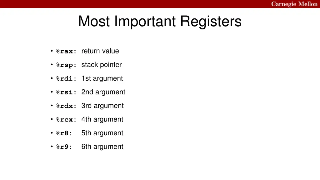 most important registers