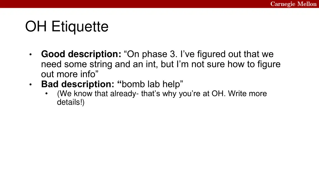oh etiquette