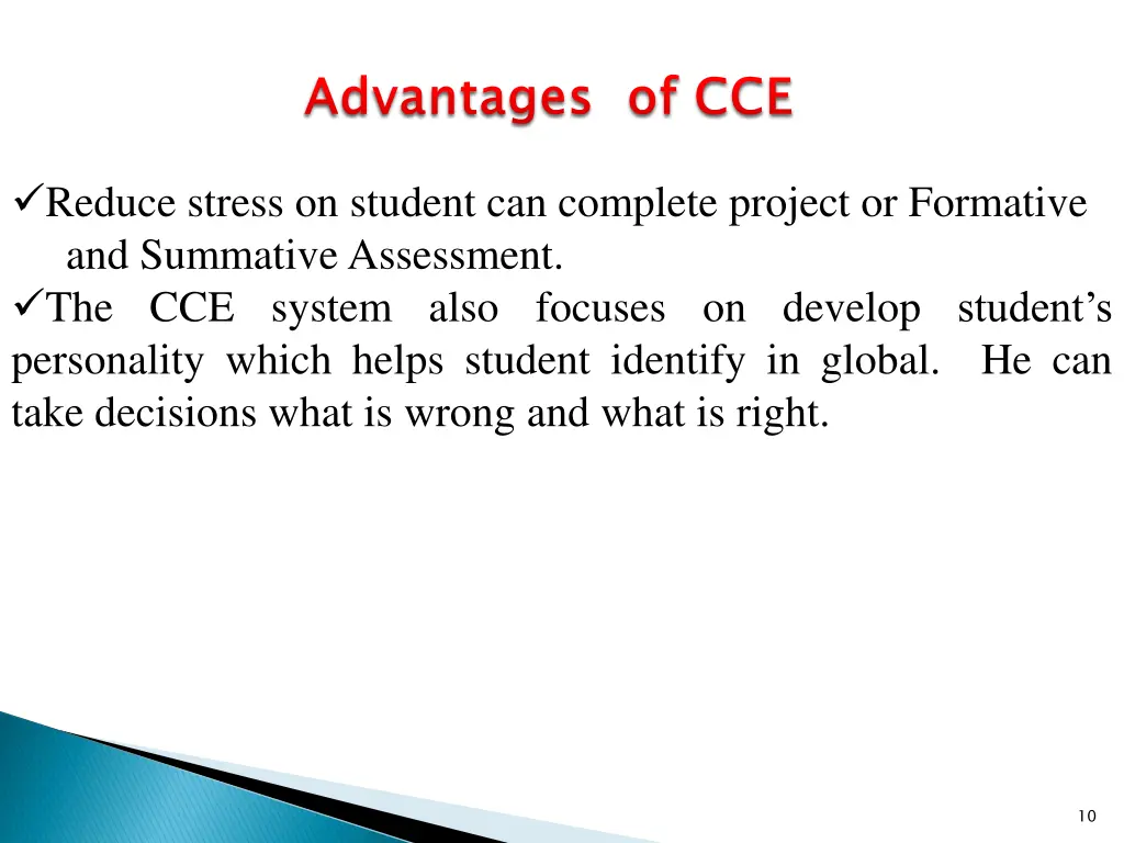 advantages of cce
