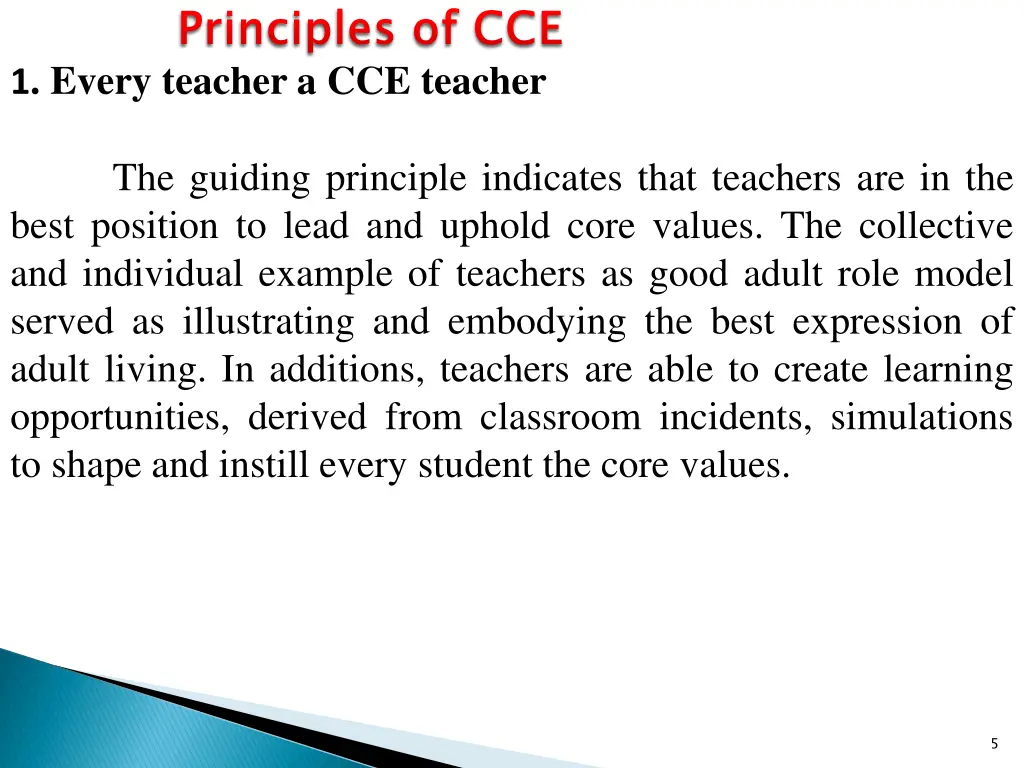 principles of cce