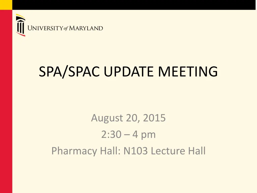 spa spac update meeting