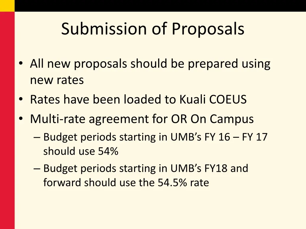 submission of proposals