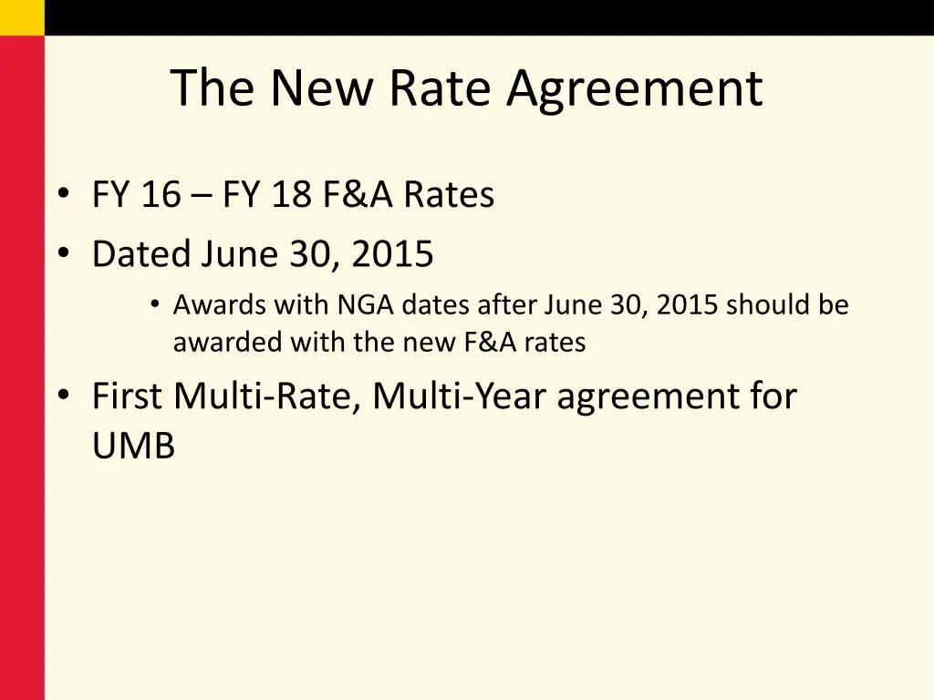 the new rate agreement