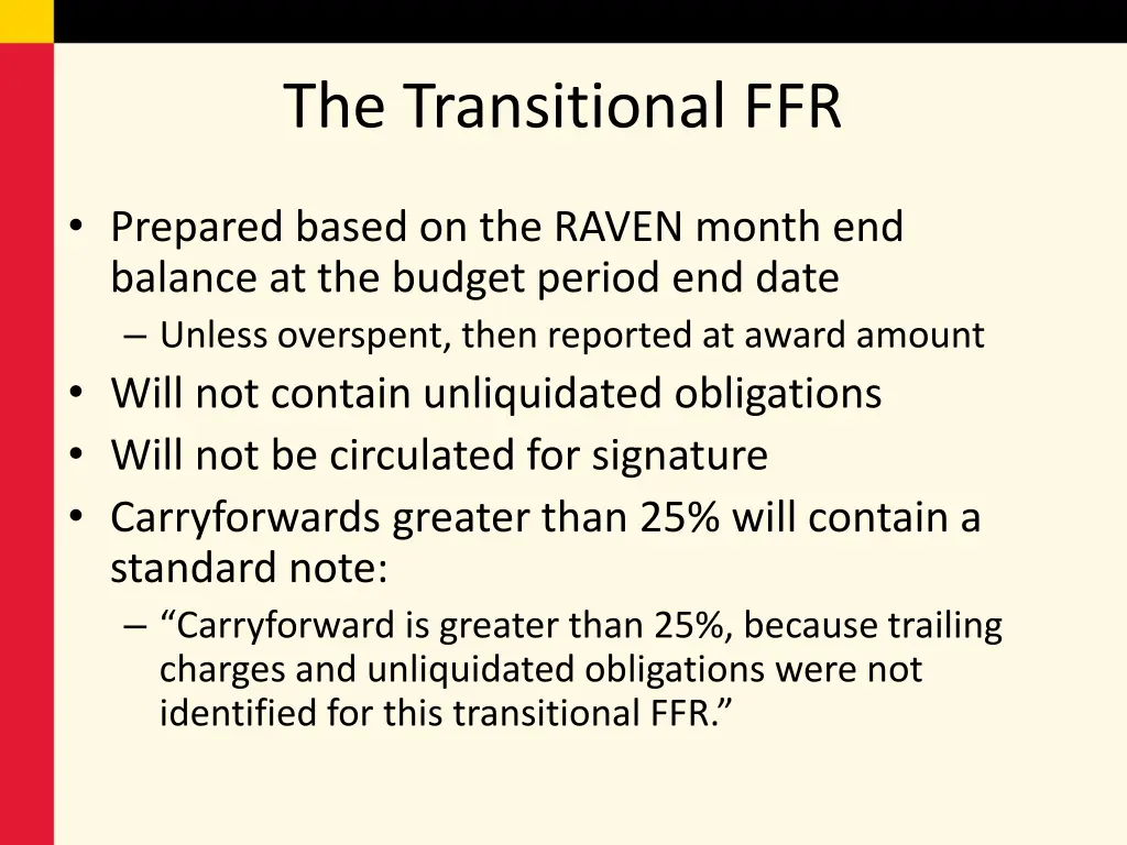 the transitional ffr