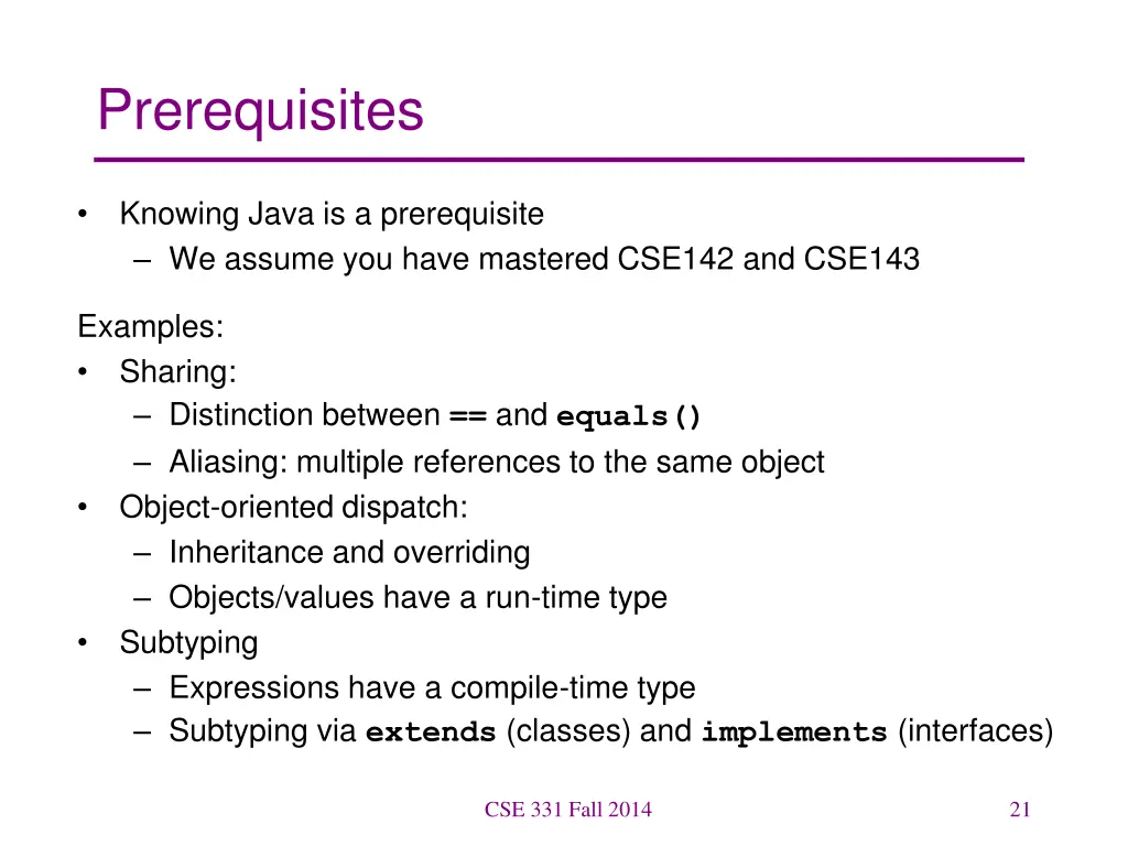 prerequisites
