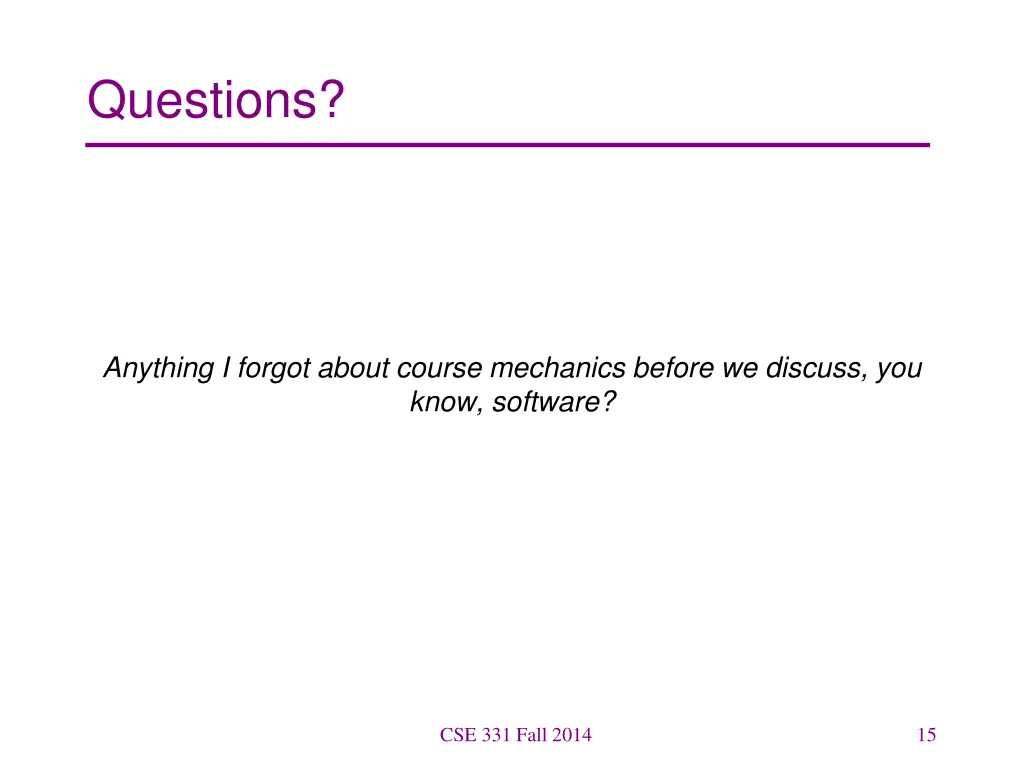 questions