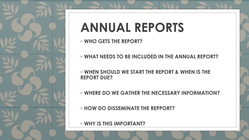 annual reports