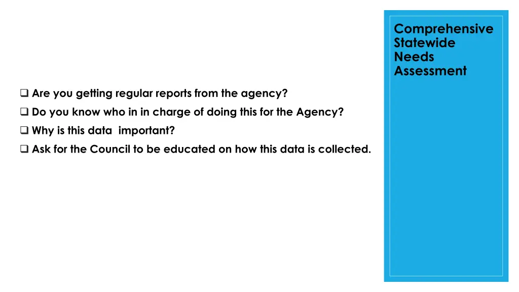 comprehensive statewide needs assessment