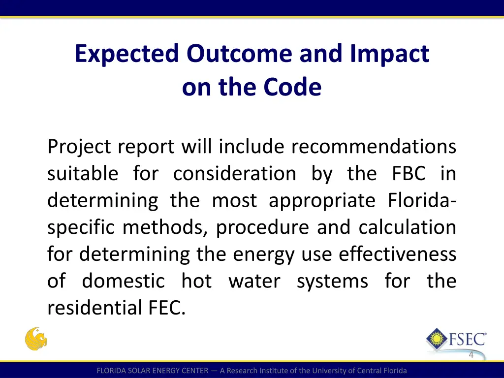 expected outcome and impact on the code