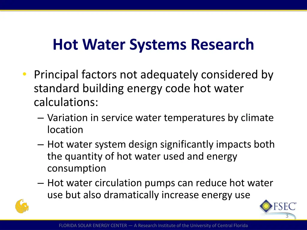 hot water systems research