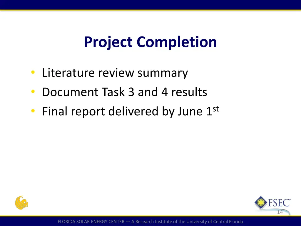 project completion