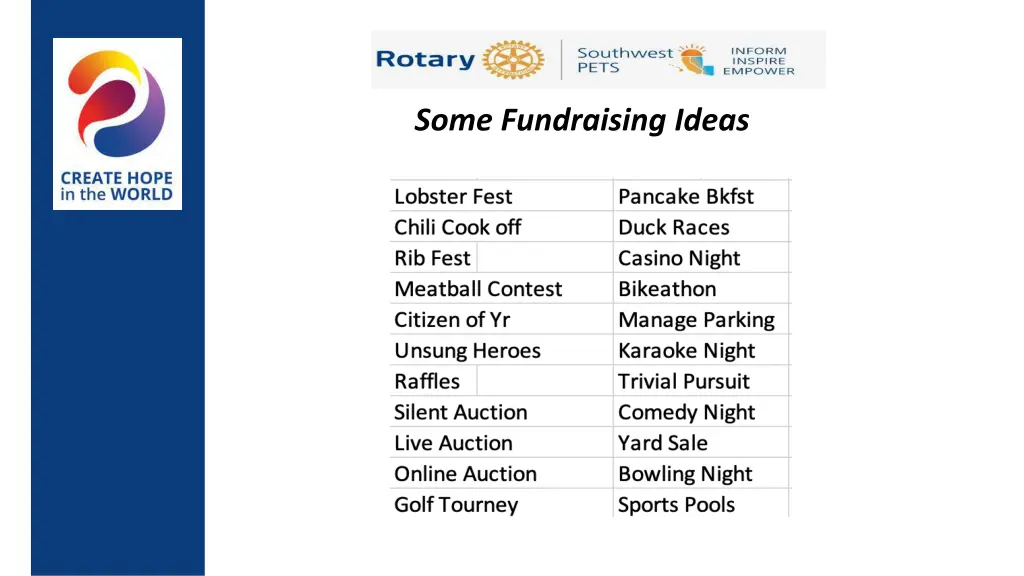 some fundraising ideas