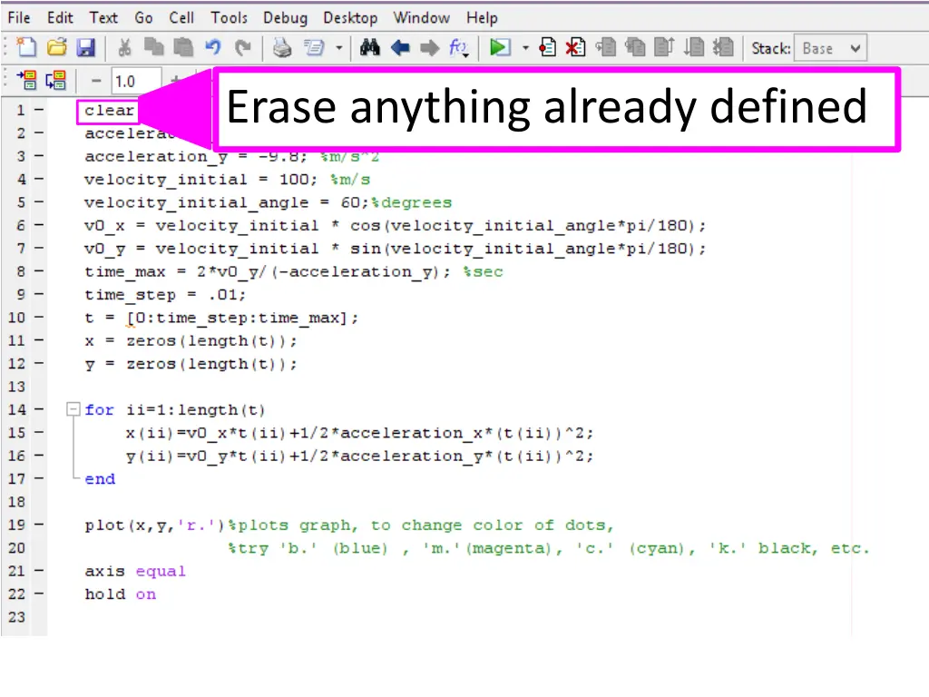 erase anything already defined