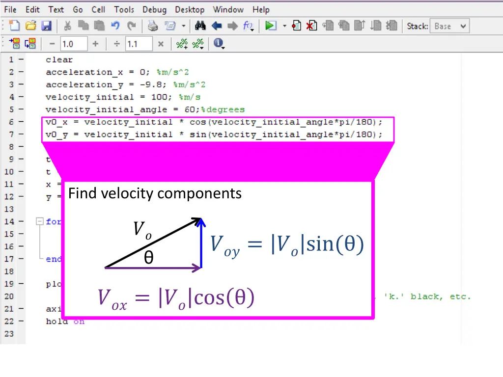 find velocity components