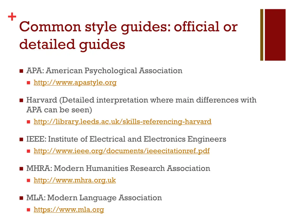 common style guides official or detailed guides