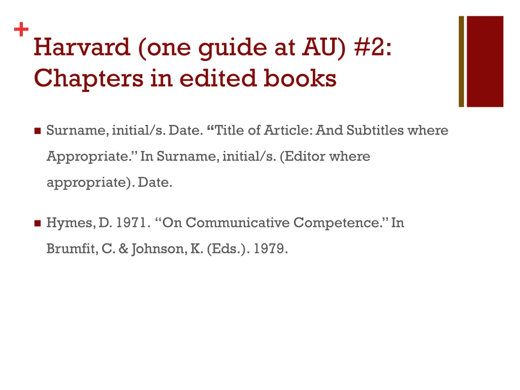harvard one guide at au 2 chapters in edited books