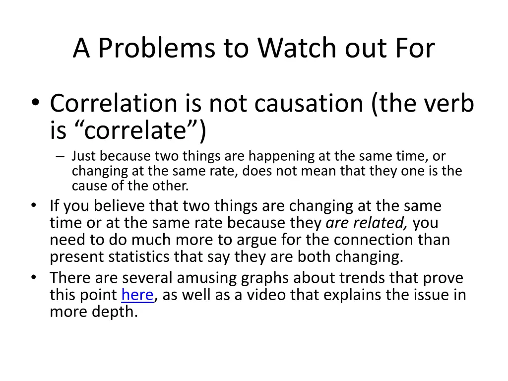 a problems to watch out for