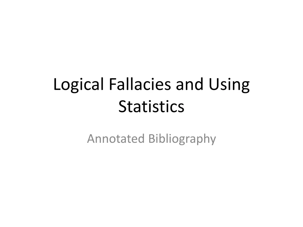 logical fallacies and using statistics