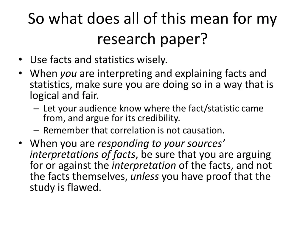 so what does all of this mean for my research